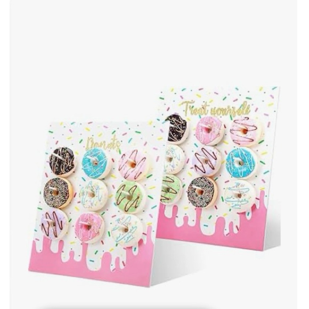 Pink and White Donut Stand
